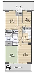エステ・スクエア所沢 3LDKの間取図画像