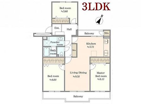 3LDK 間取り
