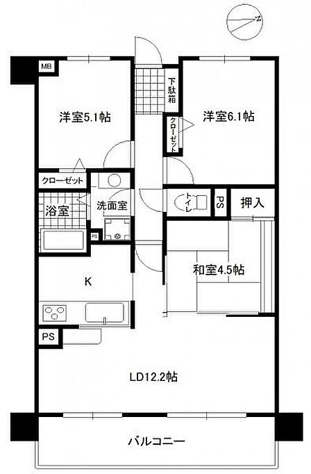 3LDK 間取り