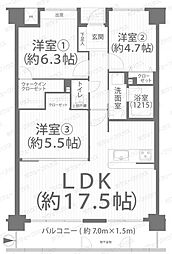 サーパス上中野 3LDKの間取図画像