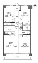 シティオ岡山神田 3LDKの間取図画像