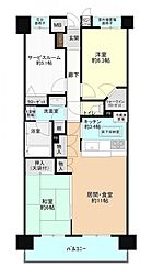 コート田無グリーンテラス 2LDKの間取図画像