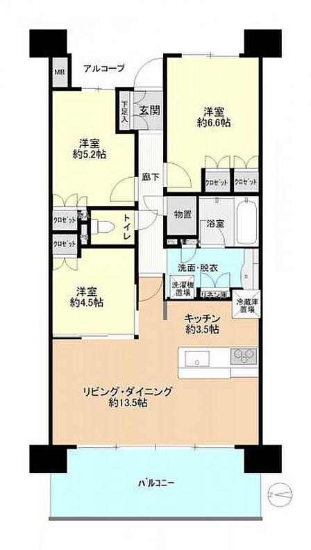 3LDK 間取り