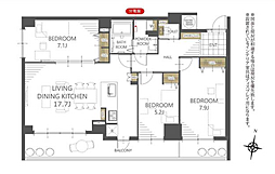 西泉ガーデンハウス 3LDKの間取図画像