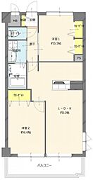 エクレール名島 2LDKの間取図画像