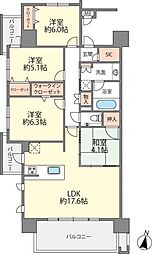 トラスト野間大池公園レジデンス 4LDKの間取図画像