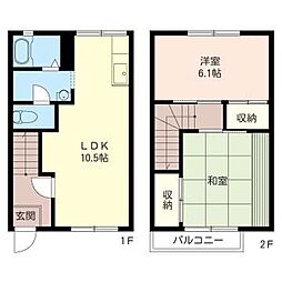スカイハイツ 2LDKの間取図画像