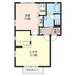 グレイス明日香 1LDKの間取図画像
