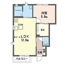 メゾン・スクエアA 1LDKの間取図画像