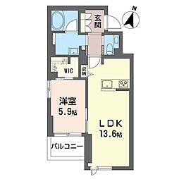 アドニス 1LDKの間取図画像