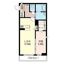 BEREO戸田公園 1LDKの間取図画像