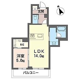 ザ　グレイス　自治医大 1階1LDKの間取り