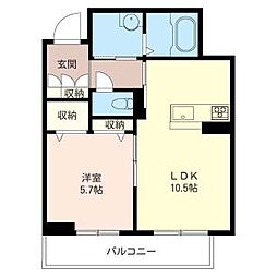 セントラル夏見 1LDKの間取図画像