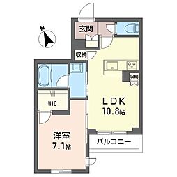 パウライフ ベレオイースト 1LDKの間取図画像