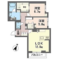 プランナイトウ 2LDKの間取図画像