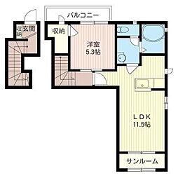 ヴィラフェリーチェ参 1LDKの間取図画像