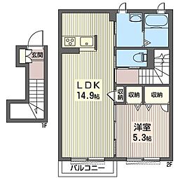 ヴィコロ壱 1LDKの間取図画像