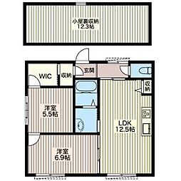 RIZIEREANNEX 2LDKの間取図画像