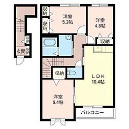 ディアコートみどりA 3LDKの間取図画像