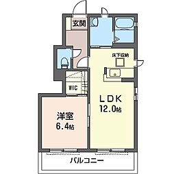 オレンジガーデンA館アロマ 1LDKの間取図画像