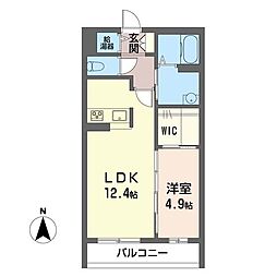 サンレイク1 1LDKの間取図画像