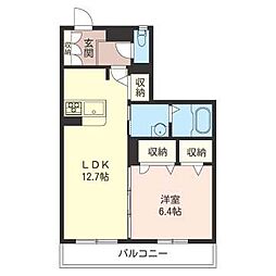 レジデンスエスト 1LDKの間取図画像