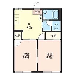 小山コーポ 2Kの間取図画像
