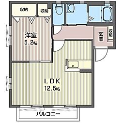 アルタイルD 1LDKの間取図画像