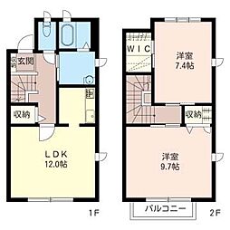 フィデオス 2LDKの間取図画像