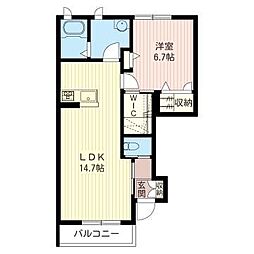 マッセルドルフ 1LDKの間取図画像