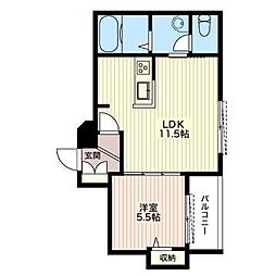 アルフラット代々木上原 1LDKの間取図画像