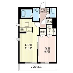 ルガール・カリダ羽衣 1LDKの間取図画像