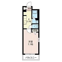 ソレーユ 1Kの間取図画像