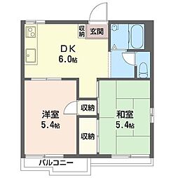 メゾン新町 2DKの間取図画像