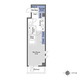 STレジデンス南品川 1Kの間取図画像