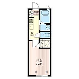 コモド・キキ 1Kの間取図画像