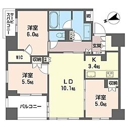 ミッドレジデンス文京 3LDKの間取図画像