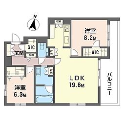 WithPlus千川EAST 2LDKの間取図画像