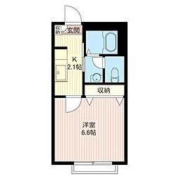ルミエール高松 1Kの間取図画像