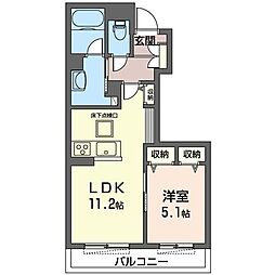 CasaPhoenixEast 1LDKの間取図画像