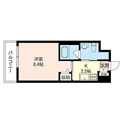 オリーブ 1Kの間取図画像