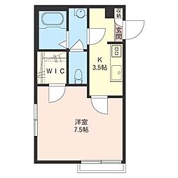 タジマグリーンハイム 1Kの間取図画像