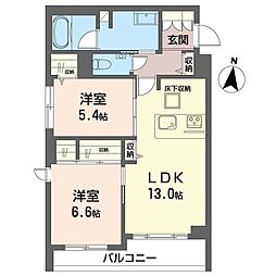 ソフィア新宿 2LDKの間取図画像