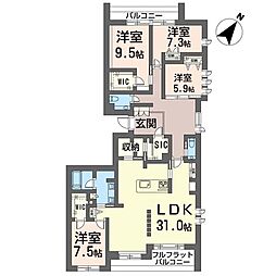 ステラ松濤 00201 2階4LDKの間取り