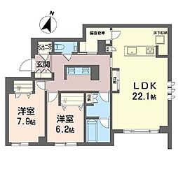 メゾン ド みつ池成城 2LDKの間取図画像
