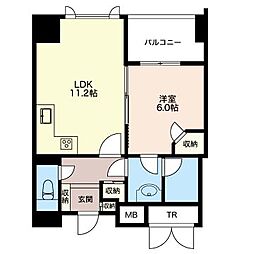 エスティメゾン五反田 1LDKの間取図画像