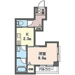 クラシクス渋谷 1Kの間取図画像