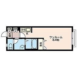 サニーコート ワンルームの間取図画像