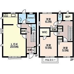 クレール東が丘 3LDKの間取図画像
