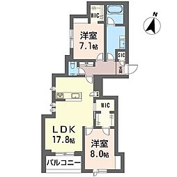 カンタービレ荻窪 2LDKの間取図画像
